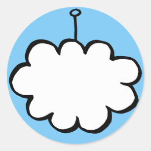 Sticker Rond Cloud personnalisé sur une chaîne