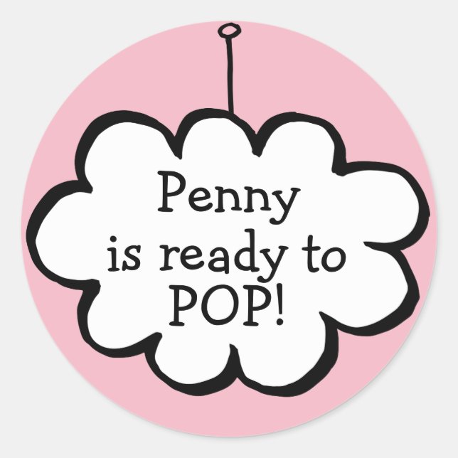 Sticker Rond Cloud sur une chaîne prête à POP (Devant)