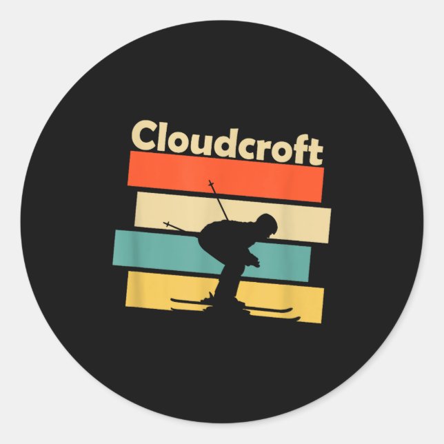 Sticker Rond Clouroft New Mexico Retro Ski  (Devant)