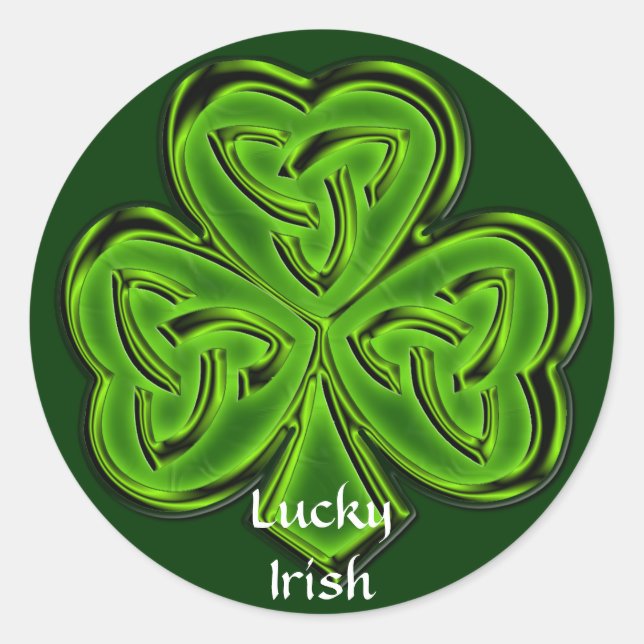 Sticker Rond CLOVER CELTIQUE Collection CLASSIQUE IRLANDAIS (Devant)