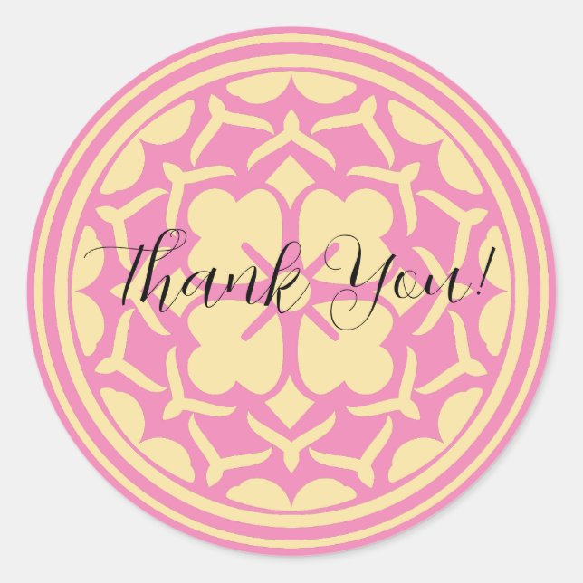Sticker Rond Clover de Merci personnalisé (Devant)