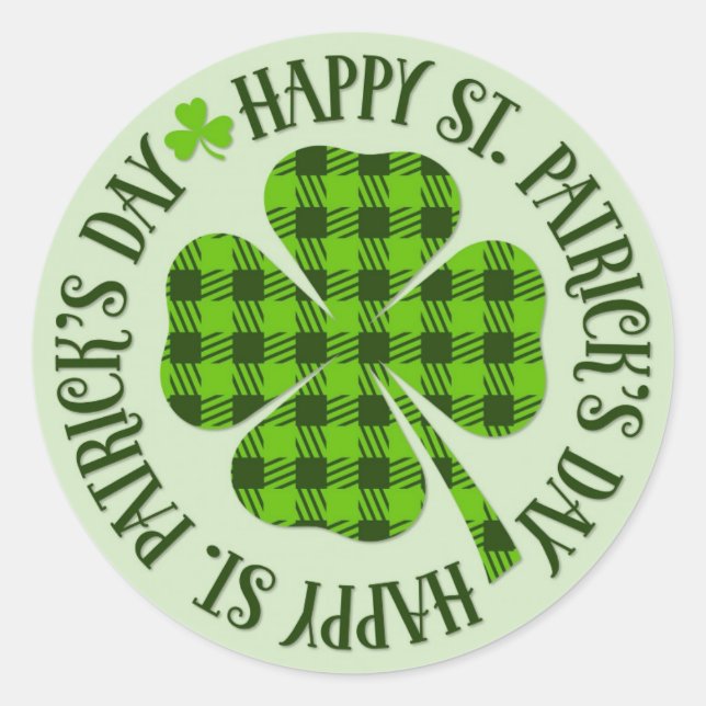 Sticker Rond Clover Shamrock vert Jour de la Saint Patrick (Devant)
