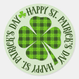 Sticker Rond Clover Shamrock vert Jour de la Saint Patrick