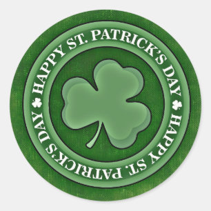 Sticker Rond Clover Shamrock vert Jour de la Saint Patrick