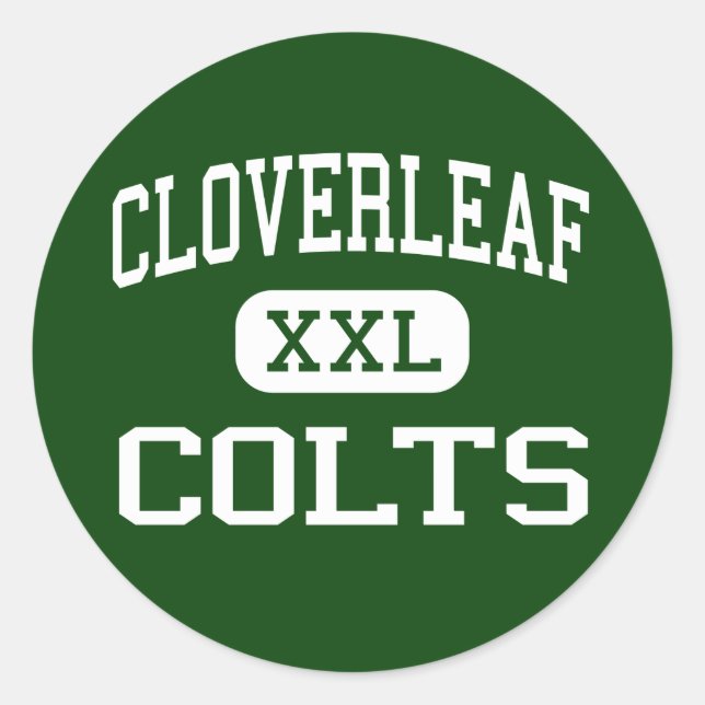 Sticker Rond Cloverleaf - Colts - Lycée - Médina Ohio (Devant)