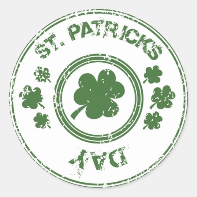 Sticker Rond Clovers de la Saint Patrick (Devant)