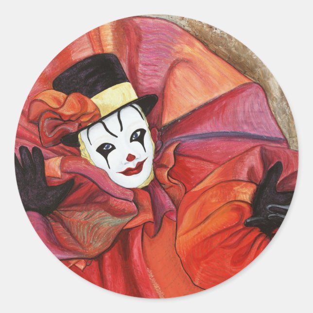 Sticker Rond Clown carnavalesque (Devant)
