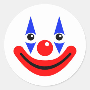 Sticker Rond Clown de cirque souriant joyeux