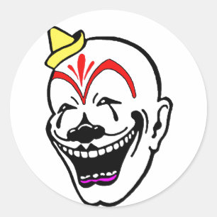 Sticker Rond Clown de cirque vintage