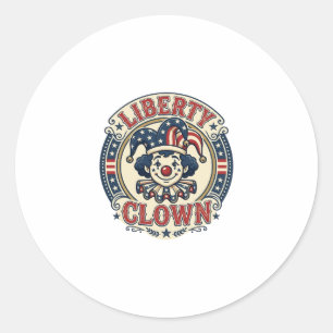 Sticker Rond Clown de la Liberté Patriotique Patriotique Clownc