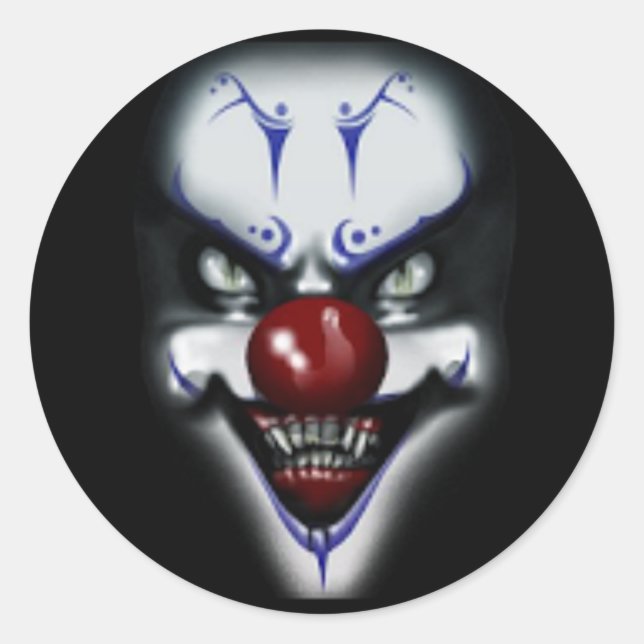 Sticker Rond Clown effrayant (Devant)