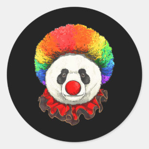Sticker Rond Clown géant Panda Ours Carnaval Cirque