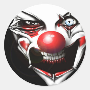Sticker Rond Clown malin