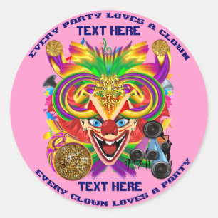 Sticker Rond Clown Party Event View large Please View Notes
