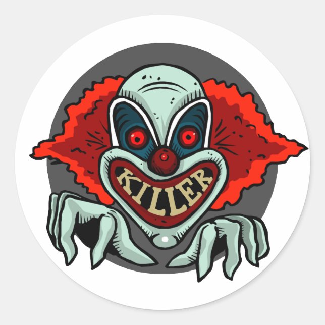 Sticker Rond Clown tueur (Devant)