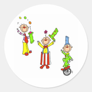 Sticker Rond Clowns du cirque