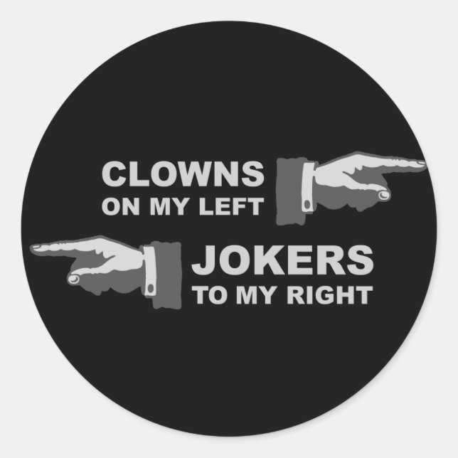 Sticker Rond Clowns et jokers (Devant)