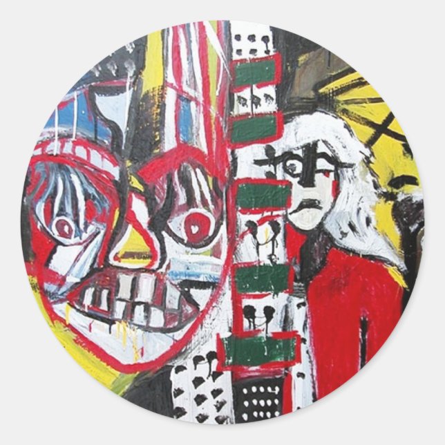 Sticker Rond Clowns Sombres (Devant)