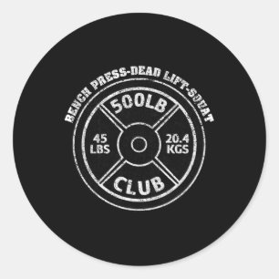 Sticker Rond Club de 500 Livres Gym Haltérophilie Levage de Ter