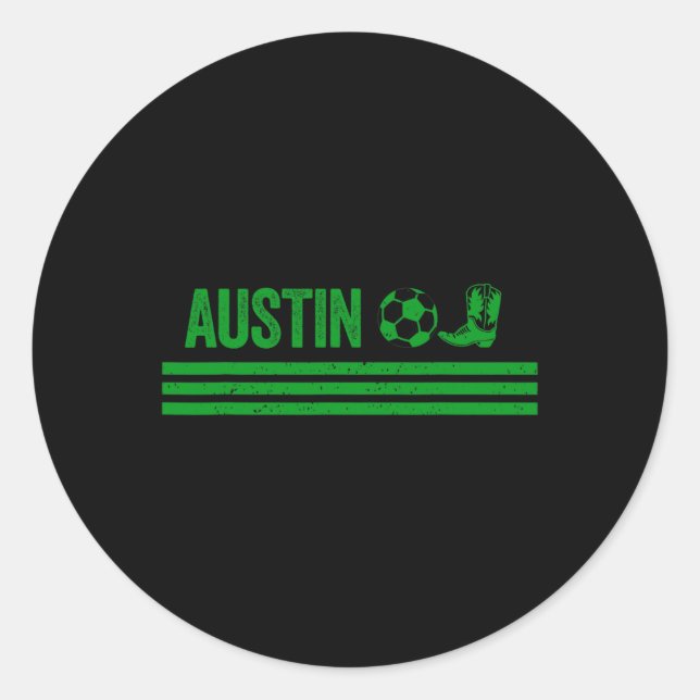 Sticker Rond Club de bottes de cowboy d'Austin  (Devant)
