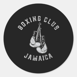 Sticker Rond Club de boxe Jamaïque Gloves Fighter