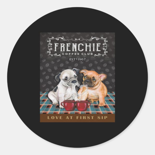 Sticker Rond Club de café Bulldog (Devant)