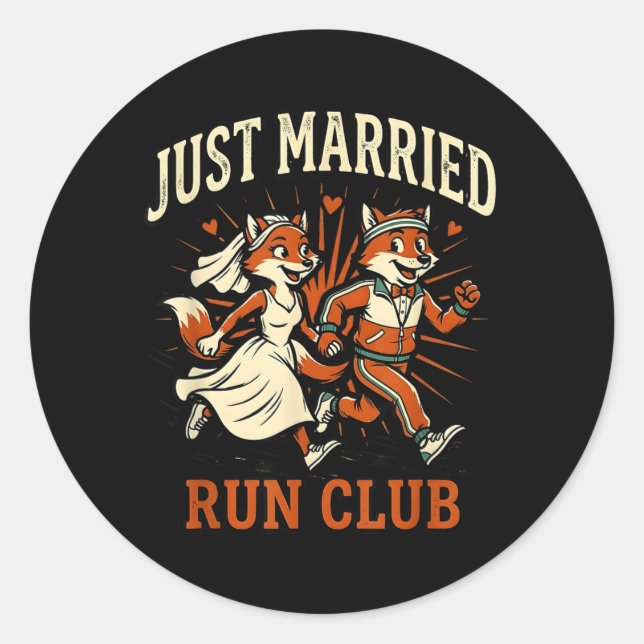 Sticker Rond Club de course des jeunes mariés Couples de course (Devant)
