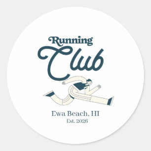Sticker Rond Club de course graphique personnalisé bleu marine 