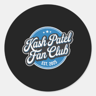 Sticker Rond Club de fans de Kash Patel Ét. 2025 Logo Rétro Nom