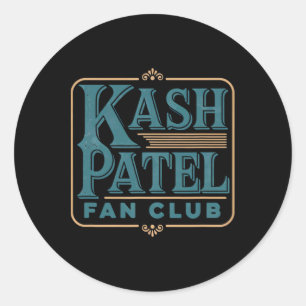 Sticker Rond Club de fans de Kash Patel Logo vintage Président