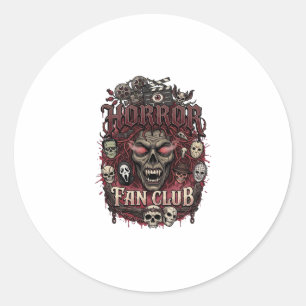 Sticker Rond Club de fans d'horreur Halloween Visage démoniaque