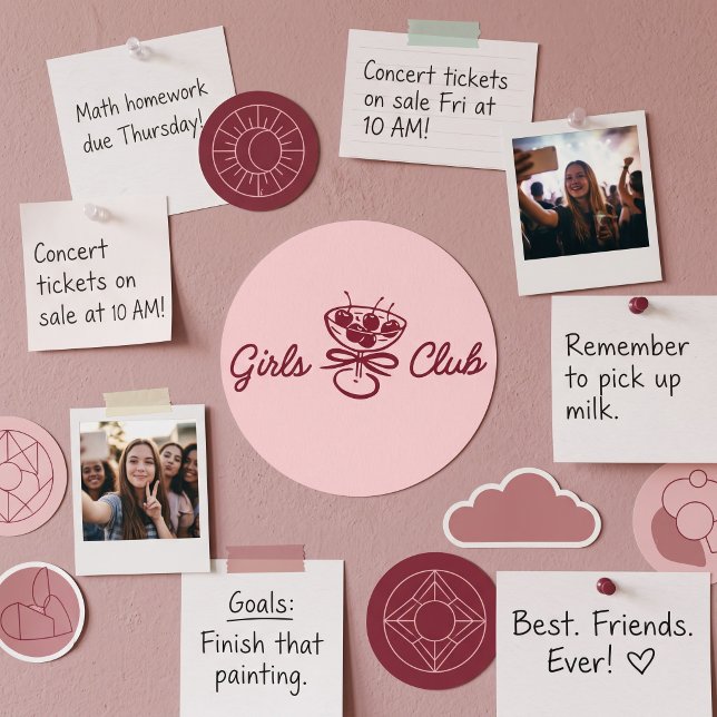 Sticker Rond Club de filles (Créateur téléchargé)