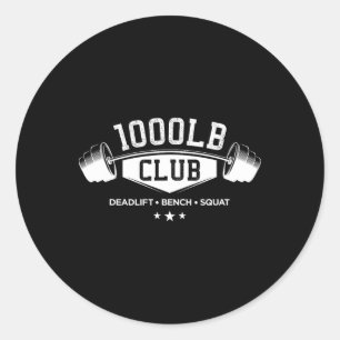 Sticker Rond Club de haltérophilie de 1000 livres Gym Haltéroph