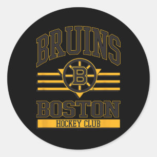 Sticker Rond Club de hockey Boston Bruins blanc officiellement 