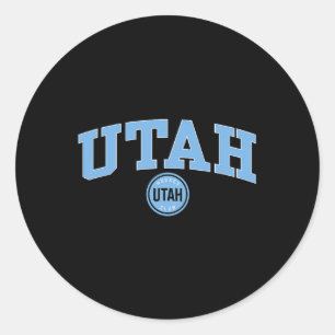 Sticker Rond Club de hockey Utah Arch sur gris Nhl sous licence