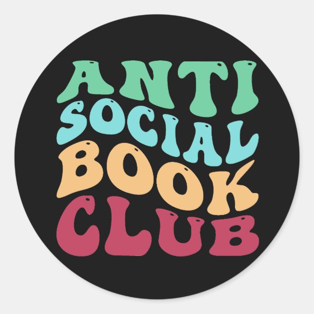 Sticker Rond Club de lecture antisocial (Devant)