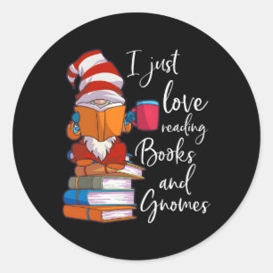 Sticker Rond Club de lecture de livres Gnome Gnome
