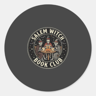 Sticker Rond Club de lecture de sorcières de Salem Halloween Dé