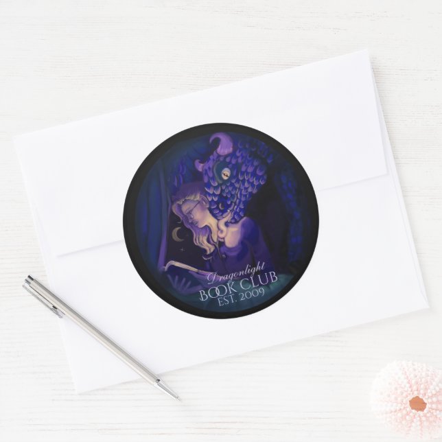Sticker Rond Club de lecture Dragon light (Enveloppe)