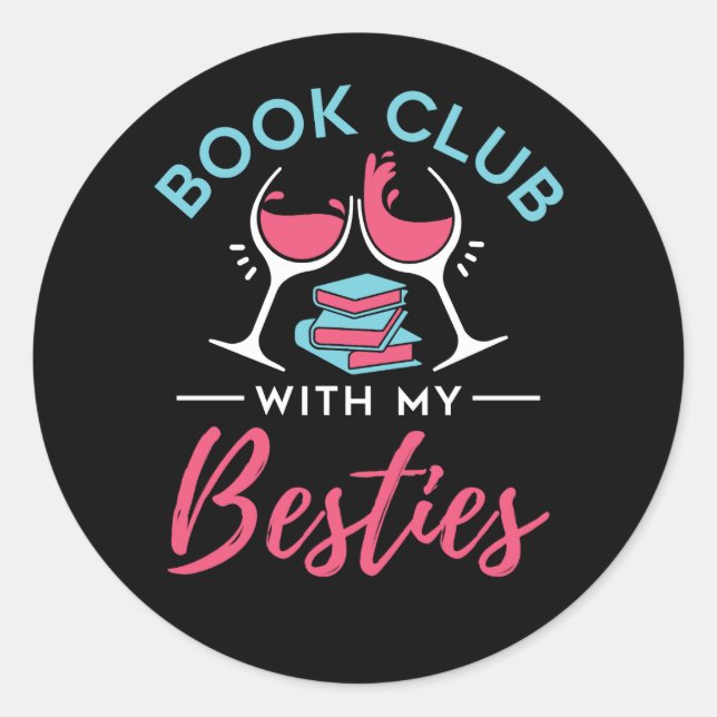 Sticker Rond Club de livres mignon avec mes besoins (Devant)