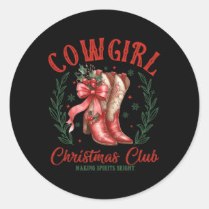 Sticker Rond Club de Noël de la petite fille faire des esprits 