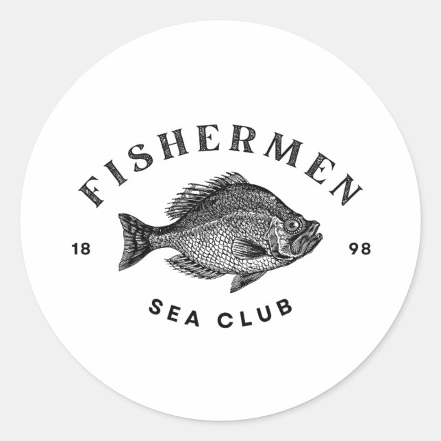 Sticker Rond Club de pêcheurs de la mer (Devant)