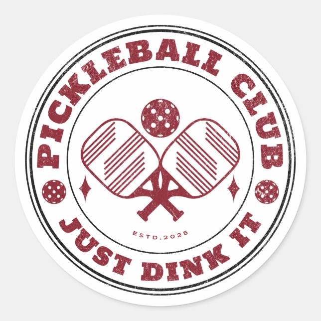 Sticker Rond Club De Picket Juste Dîner Vintage (Devant)
