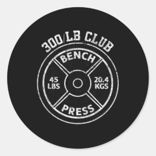 Sticker Rond Club de presse développé couché 300 Lbs Gym muscul