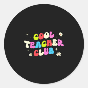 Sticker Rond Club de prof cool rétro groovy drôle retour à