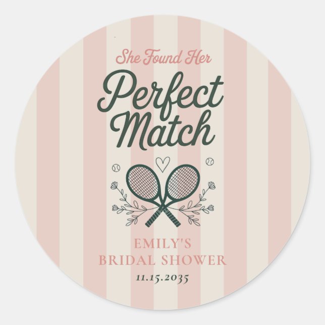 Sticker Rond Club de rencontre Perfect Match Tennis Shower de m (Devant)