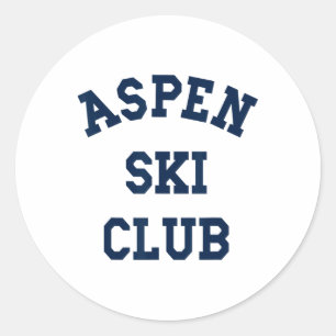 Sticker Rond Club de ski Aspen Colorado Montagne Voyage Skieur