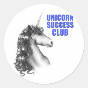 Sticker Rond Club de succès de licorne