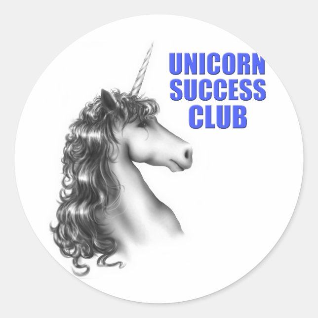 Sticker Rond Club de succès Unicorn (Devant)