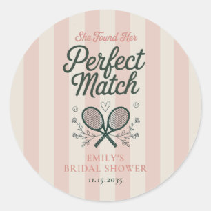Sticker Rond Club de Tennis de Mariage Parfait Match Social